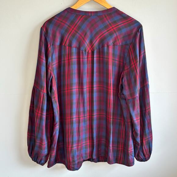 CAbi Caroling Plaid Button Down Shirt - size Large - Picture 3 of 7
